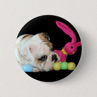 Botón del bulldog de Pascua