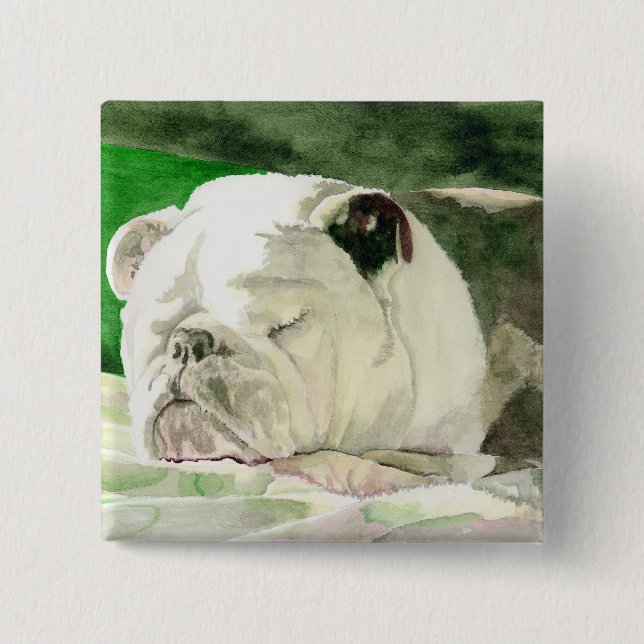 Botón del bulldog el dormir (Anverso)