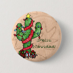 Botón del cactus de navidad