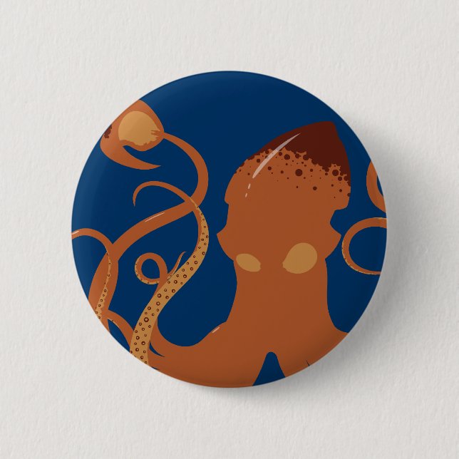 Botón del calamar gigante del vector (Anverso)