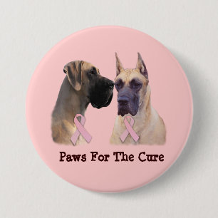 Botón del cáncer de pecho de great dane