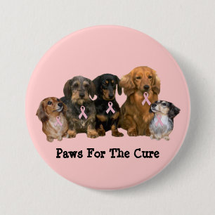 Botón del cáncer de pecho del Dachshund