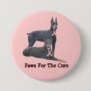 Botón del cáncer de pecho del Doberman