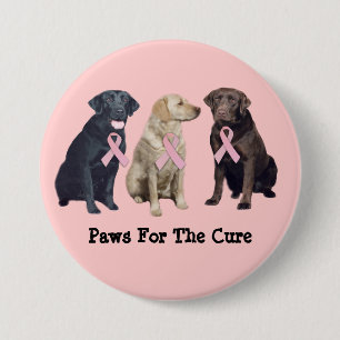 Botón del cáncer de pecho del labrador retriever