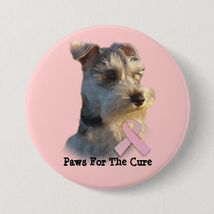 Botón del cáncer de pecho del Schnauzer miniatur