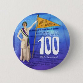 botón del centenario del sufragio femenino