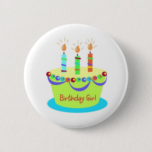 Botón del chica del cumpleaños (Anverso)