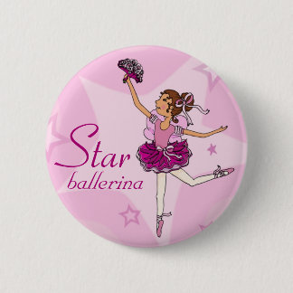 Botón del chica del rosa de la bailarina de la