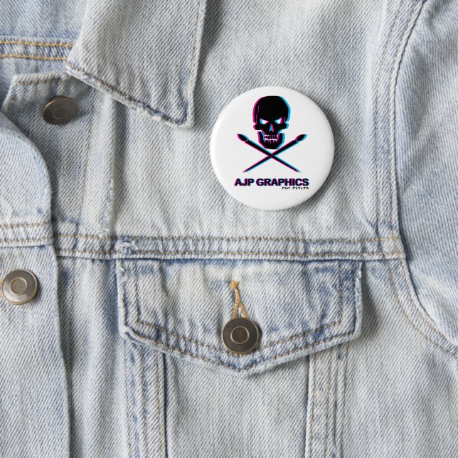 BOTÓN del CÍRCULO del CRÁNEO 3D de los GRÁFICOS de (In situ)