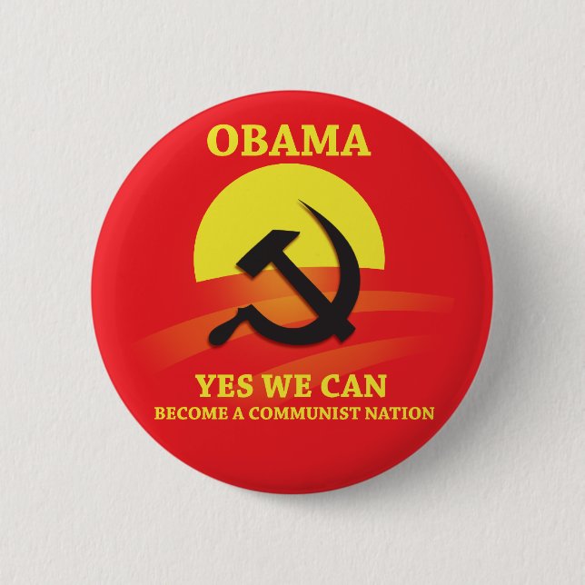 Botón del comunista de Obama (Anverso)