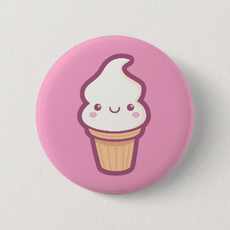 Botón del cono de helado de Kawaii