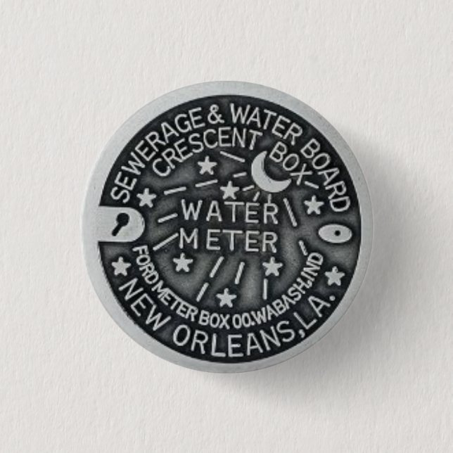 Botón del contador del agua de New Orleans (Anverso)