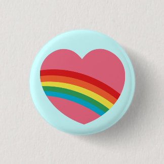 botón del corazón del arco iris 80s