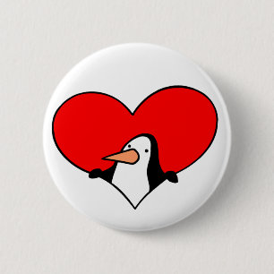 Botón del corazón del pingüino