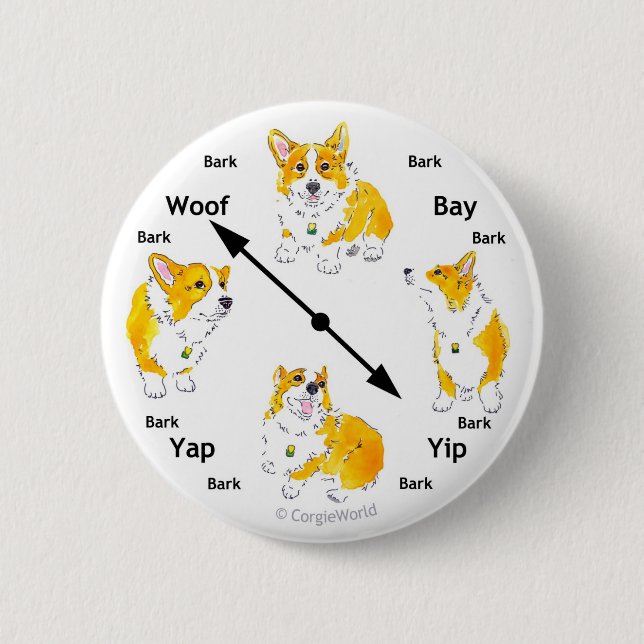 Botón del Corteza-Reloj del Corgi (Anverso)