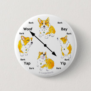 Botón del Corteza-Reloj del Corgi
