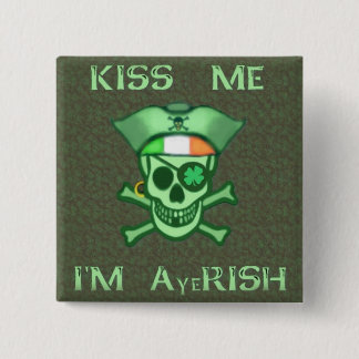 Botón del cráneo del pirata del día de St Patrick