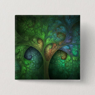 Botón del cuadrado del árbol de la primavera