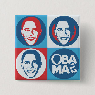 Botón del cuadrado del arte pop de Obama 2012