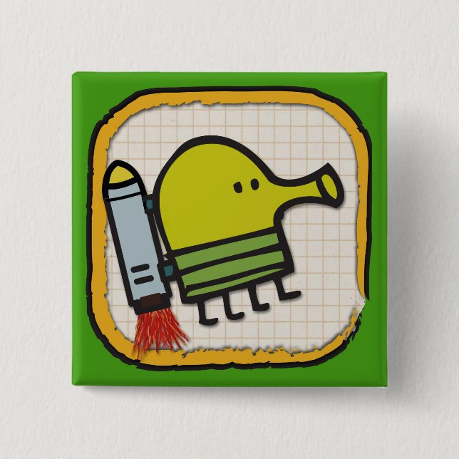 Botón del cuadrado del icono del salto del Doodle (Anverso)