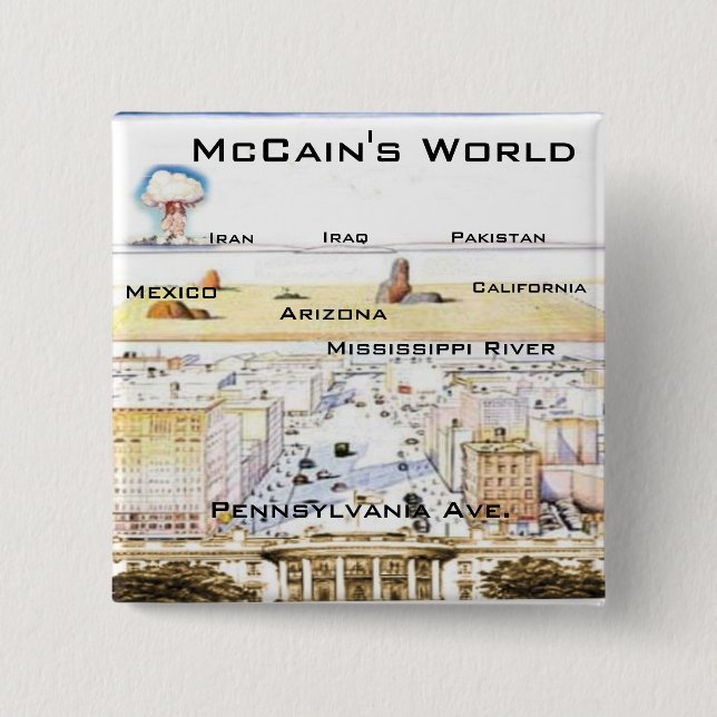 Botón del cuadrado del mundo de McCain (Anverso)