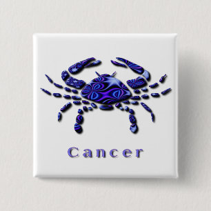 Botón del cuadrado del Rótulo del cáncer