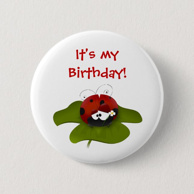 Botón del cumpleaños de la mariquita (Anverso)