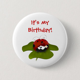 Botón del cumpleaños de la mariquita