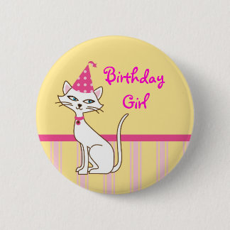 Botón del cumpleaños del gato del gatito