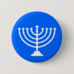 Botón del día de fiesta de Menorah<br><div class="desc">Botón del día de fiesta de Jánuca Menorah</div>