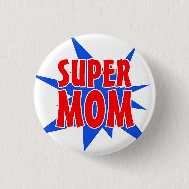 Botón del día de la madre de la supermamá (Anverso)