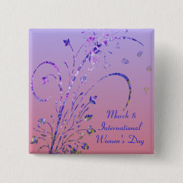 Botón del día de las mujeres florales de Deco
