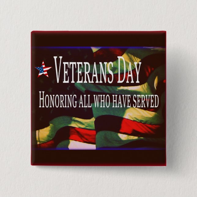 Botón del Día de los Veteranos - Honrando a todos  (Anverso)