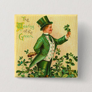 Botón del día de St Patrick del irlandés del