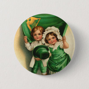Botón del día de St Patrick del vintage
