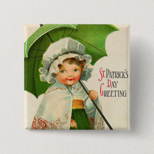 Botón del día de St Patrick del vintage