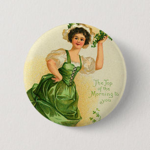 Botón del día de St Patrick del vintage