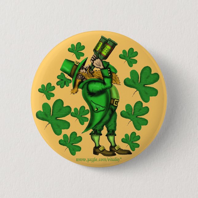 Botón del día de St Patrick divertido del (Anverso)