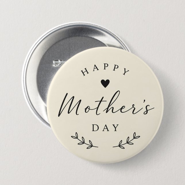 Botón del Día Feliz de la Madre (Anverso y reverso)