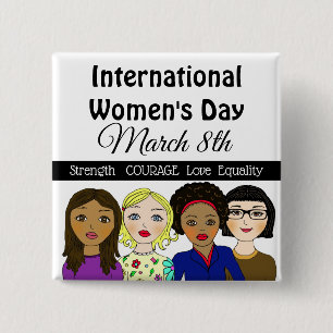 Botón del Día Internacional de la Mujer 8 de marzo