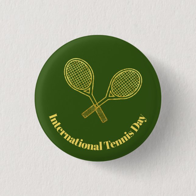 Botón del Día Internacional del Tenis con raquetas (Anverso)