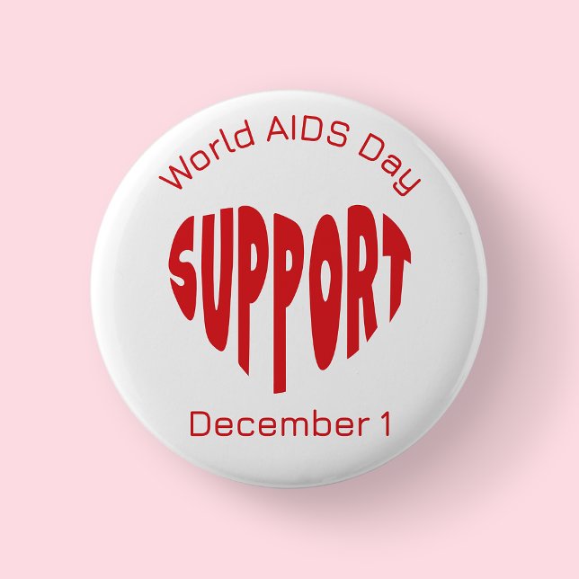 Botón del Día Mundial del SIDA Rojo (World AIDS Day)