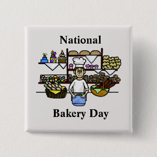Botón del Día Nacional de la Panadería con Panader