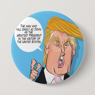 Botón del dibujo animado de Donald Trump