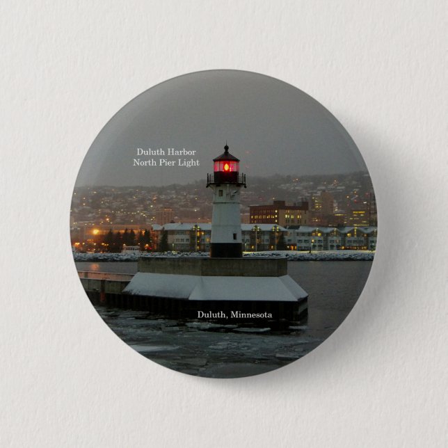 botón del Duluth Harbor North Pier Light (Anverso)