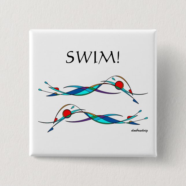 Botón del dúo de los nadadores del estilo libre (Anverso)