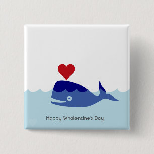 Botón del el día de San Valentín de la ballena