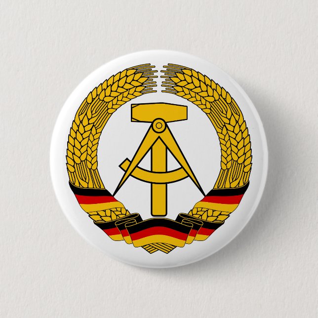 Botón del emblema nacional de la Alemania Oriental (Anverso)