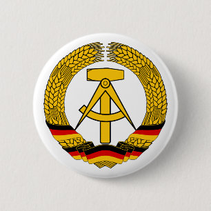 Botón del emblema nacional de la Alemania Oriental