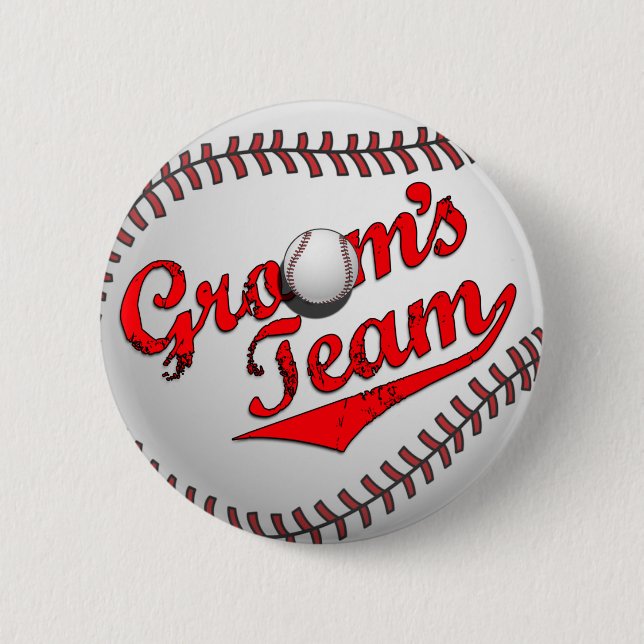 Botón del equipo del novio del béisbol (Anverso)
